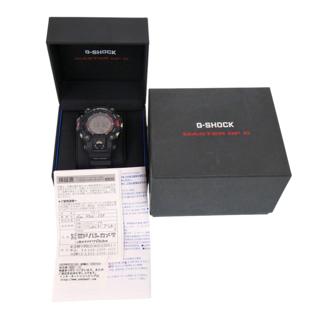 美品 カシオ G-SHOCK MUDMAN マッドマン GW-9500-1JF 樹脂 ブラック タフソーラー デジタル 腕時計 Gショック 黒 0546【中古】CASIO