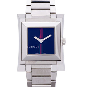 美品 グッチ スクエア 111L クオーツ 腕時計 SS ブラック 黒文字盤 0549【中古】GUCCI レディース