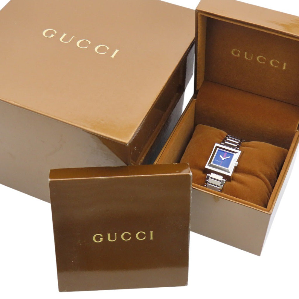 美品 グッチ スクエア 111L クオーツ 腕時計 SS ブラック 黒文字盤 0549【中古】GUCCI レディース