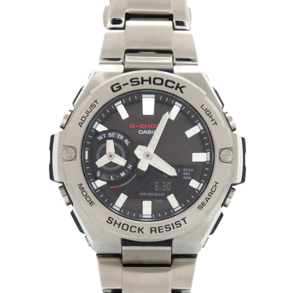 美品 カシオ G-SHOCK GST-B500-1AJF ブラック SS シルバー タフソーラー デジタル 腕時計 黒文字盤 0553【中古】CASIO