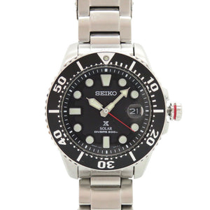 セイコー プロスペックス ダイバー V157-0BT0 ブラック SS 黒文字盤 ソーラー 腕時計 0557【中古】SEIKO