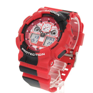 美品 カシオ G-SHOCK 錦鯉 GA-100JK-4AJR 樹脂 レッド ブラック クオーツ デジタル アナログ 腕時計 赤 0562【中古】CASIO