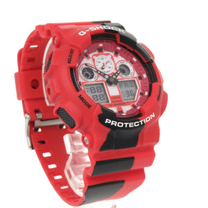 美品 カシオ G-SHOCK 錦鯉 GA-100JK-4AJR 樹脂 レッド ブラック クオーツ デジタル アナログ 腕時計 赤 0562【中古】CASIO