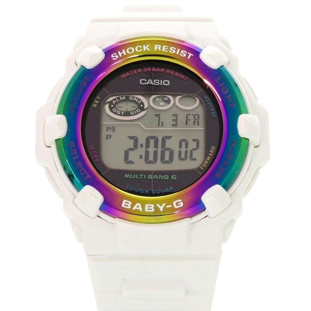美品 カシオ BABY-G イルカ クジラ アイサーチジャパン BGR-3000UK-7JR SS 樹脂 ブラック ホワイト タフソーラー デジタル 腕時計 0563【中古】CASIO