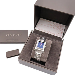 美品 グッチ スクエア 111L 腕時計 ステンレススチール ブラック 黒文字盤 0564【中古】GUCCI レディース