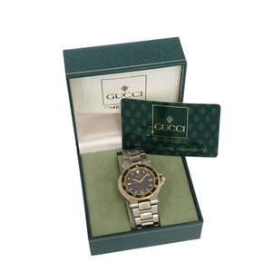 美品 グッチ 9700M SS グレー ゴールド シルバー クオーツ 腕時計 0565【中古】GUCCI