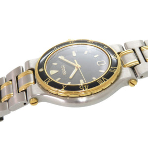 美品 グッチ 9700M SS グレー ゴールド シルバー クオーツ 腕時計 0565【中古】GUCCI