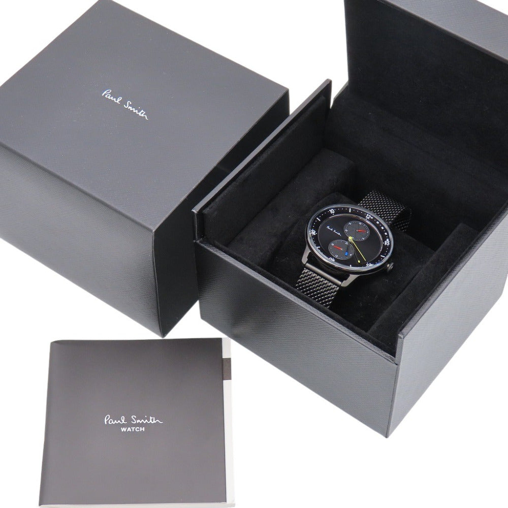美品 ポールスミス ラウンド デイト 6323-T024050 クオーツ 腕時計 SS ブラック 黒文字盤 0568【中古】Paul Smith メンズ