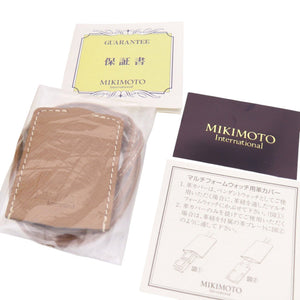 美品 ミキモト マルチフォーム クオーツ 腕時計 SS/レザー/パール ホワイトシェル 0570【中古】MIKIMOTO レディース