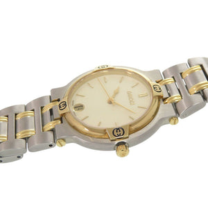 美品 グッチ 9000M SS アイボリー ゴールド シルバークオーツ 腕時計 0573【中古】GUCCI