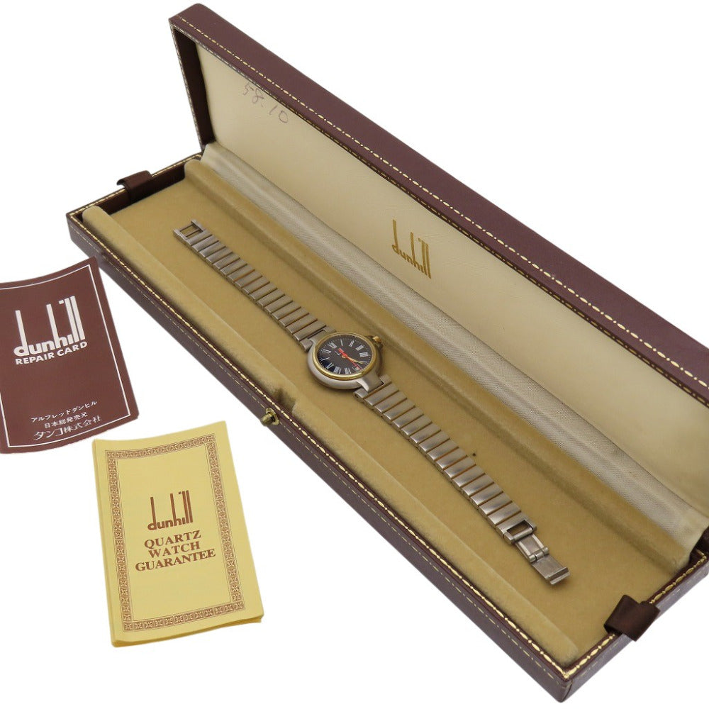 美品 ダンヒル ミレニアム クオーツ 腕時計 SS ネイビー 0579【中古】Dunhill レディース