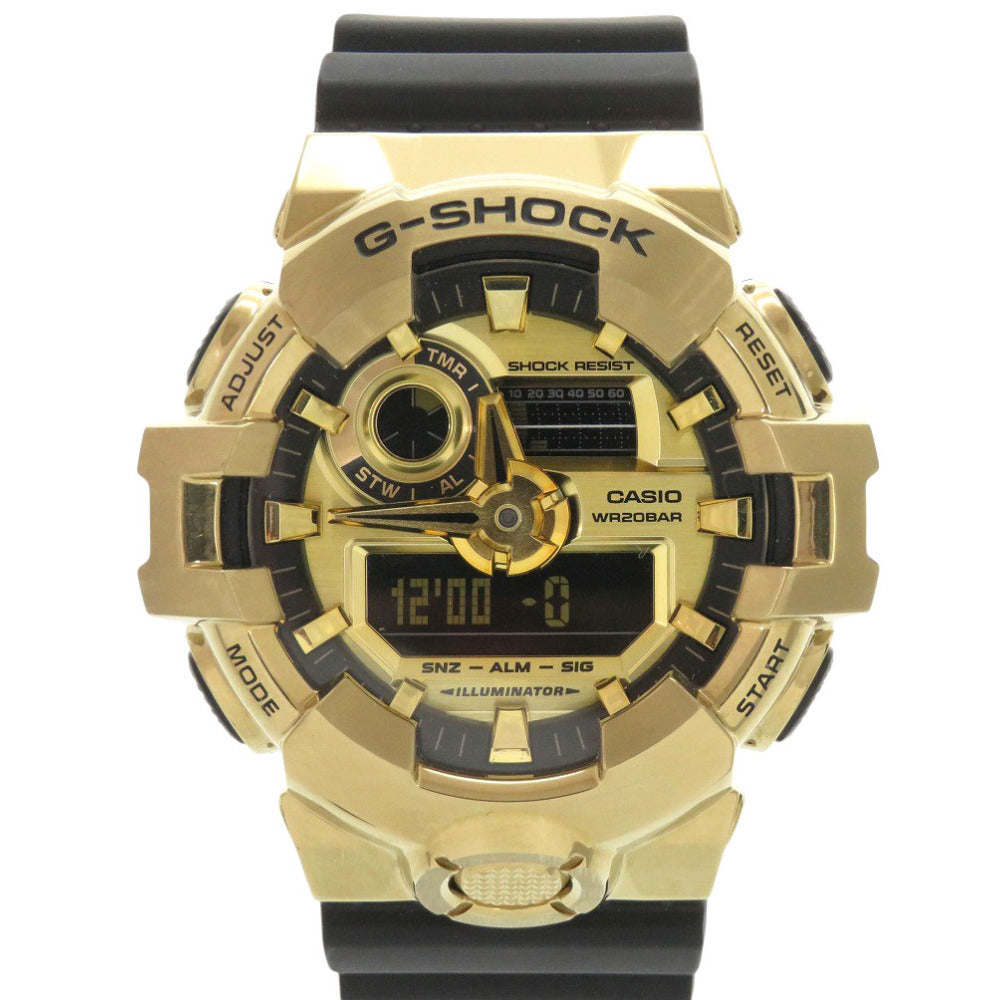 新品同様 カシオ G-SHOCK GM-700G-9AJF SS 樹脂 ブラック ゴールド クオーツ アナログ デジタル 腕時計 黒 0580【中古】CASIO