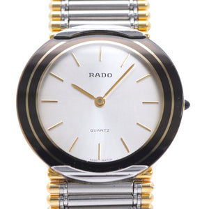美品 ラドー ラウンド 121.9586.4 クオーツ 腕時計 ステンレススチール シルバー文字盤 0582【中古】RADO メンズ