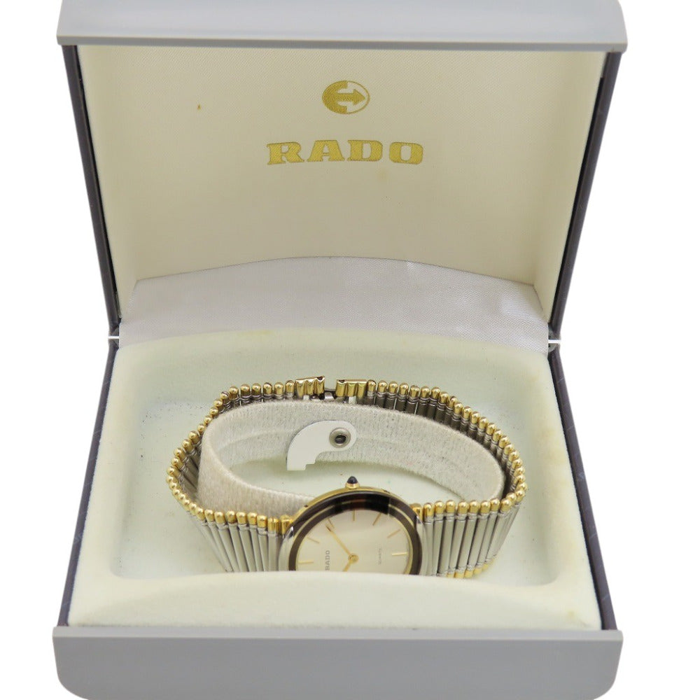 美品 ラドー ラウンド 121.9586.4 クオーツ 腕時計 ステンレススチール シルバー文字盤 0582【中古】RADO メンズ