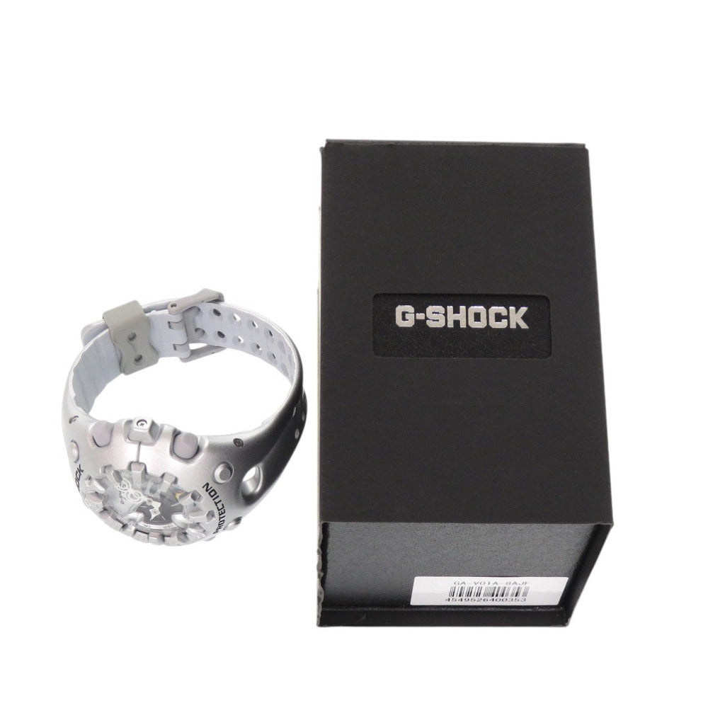 未使用 カシオ G-SHOCK GA-V01A-8AJF 樹脂 ブラック シルバー クオーツ デジタル アナログ 腕時計 黒 Gショック 0583【中古】CASIO
