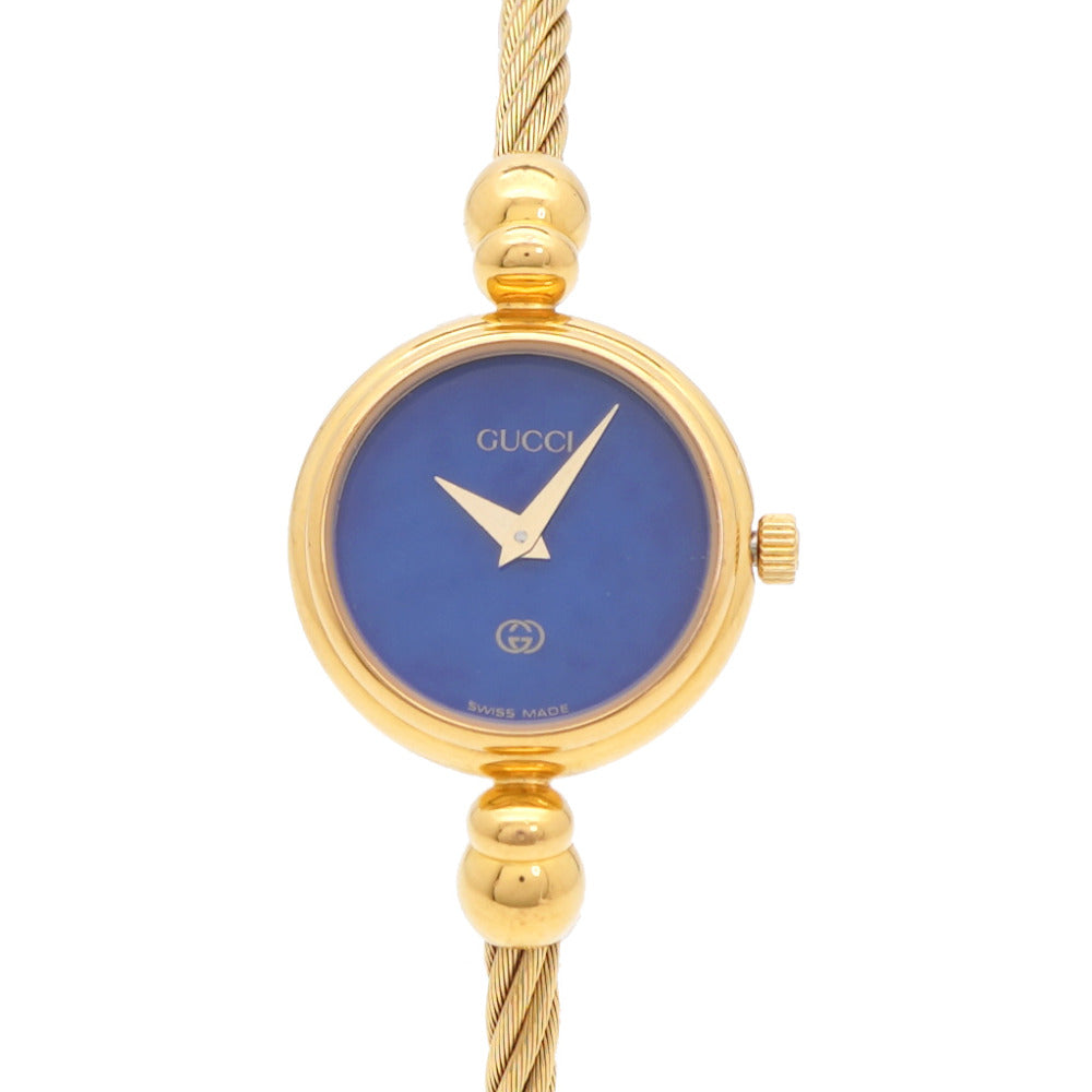 グッチ 2700L クオーツ 腕時計 メタル ブルー/ゴールド 青文字盤 0585【中古】GUCCI レディース