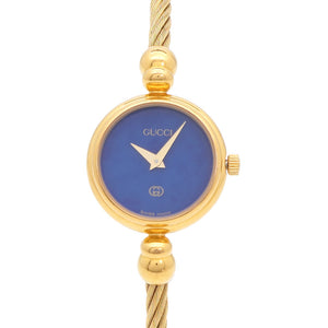 グッチ 2700L クオーツ 腕時計 メタル ブルー/ゴールド 青文字盤 0585【中古】GUCCI レディース