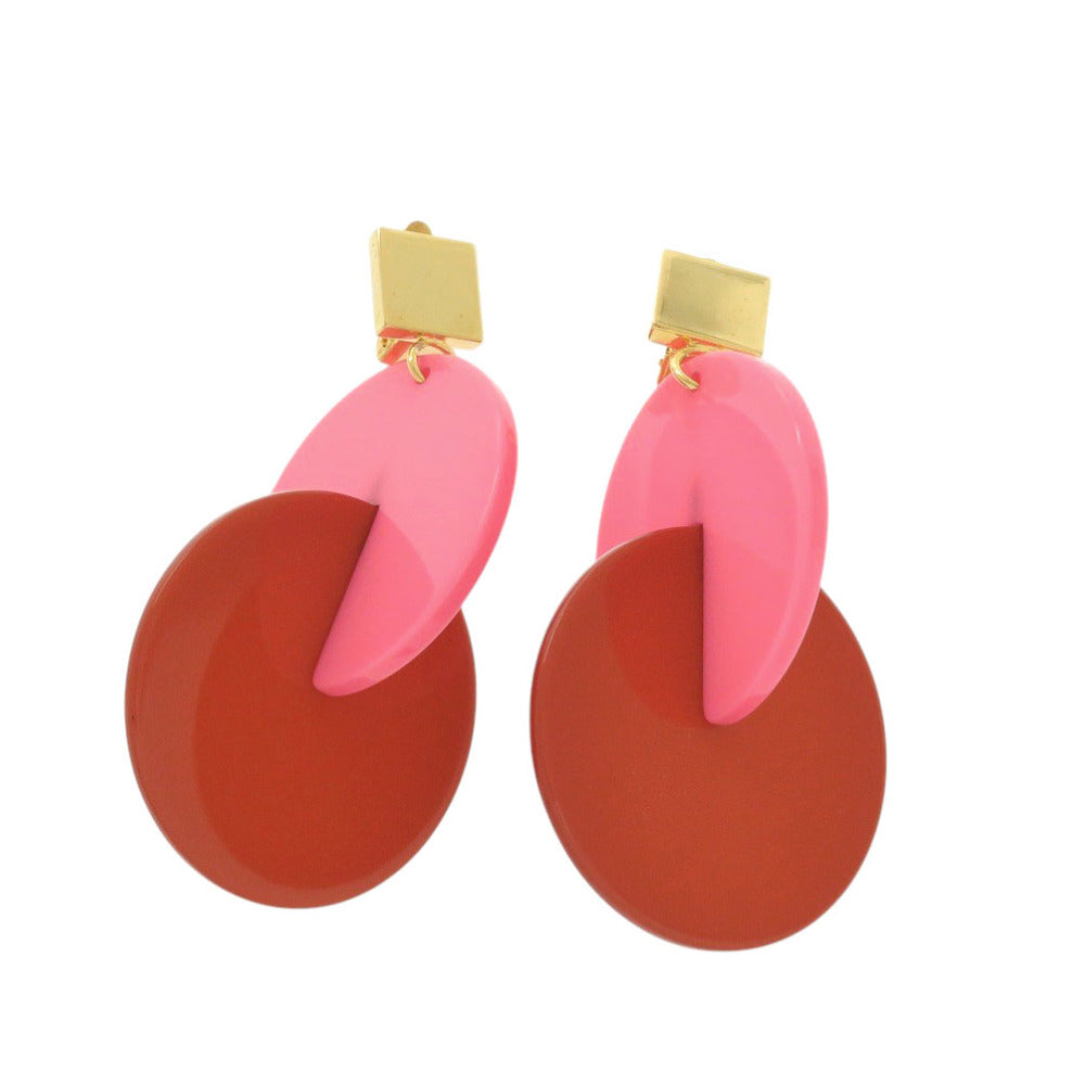 美品 マルニ レッド ピンク ゴールド プラスチック イヤリング 赤 0590【中古】MARNI