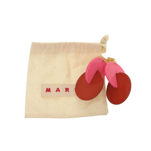 美品 マルニ レッド ピンク ゴールド プラスチック イヤリング 赤 0590【中古】MARNI