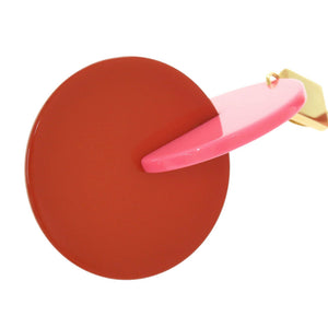 美品 マルニ レッド ピンク ゴールド プラスチック イヤリング 赤 0590【中古】MARNI