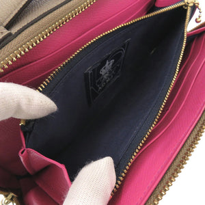 美品 エーディーエムジェイ 2way ウォレットバッグ ホワイトスワロフスキー レザー グレージュ ショルダーバッグ 0605【中古】ADMJアクセソワ
