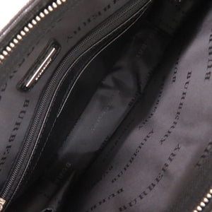 美品 バーバリー レザー ブラック クラッチバッグ 黒 0612【中古】BURBERRY メンズ