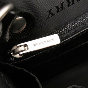 美品 バーバリー レザー ブラック クラッチバッグ 黒 0612【中古】BURBERRY メンズ
