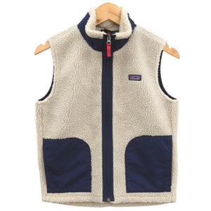 美品 パタゴニア レトロX 65619 サイズL アイボリー フリース ベスト 0641【中古】patagonia キッズ