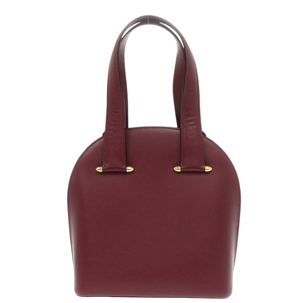 美品 カルティエ マスト ドゥ カルティエ レザー ボルドー レッド ハンドバッグ 0718【中古】CARTIER