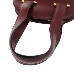 美品 カルティエ マスト ドゥ カルティエ レザー ボルドー レッド ハンドバッグ 0718【中古】CARTIER