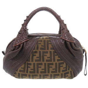 フェンディ ミニ スパイバッグ 8BL078 レザー/キャンバス ブラウン ハンドバッグ 茶 0731【中古】FENDI