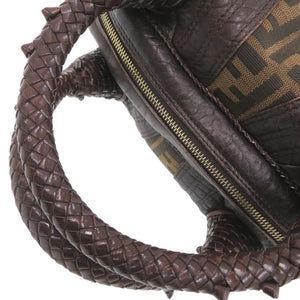 フェンディ ミニ スパイバッグ 8BL078 レザー/キャンバス ブラウン ハンドバッグ 茶 0731【中古】FENDI