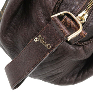 フェンディ ミニ スパイバッグ 8BL078 レザー/キャンバス ブラウン ハンドバッグ 茶 0731【中古】FENDI