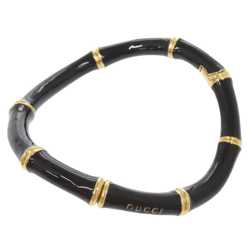 美品 グッチ バンブー 830377 メタル ブラック チョーカー 黒 0788【中古】GUCCI