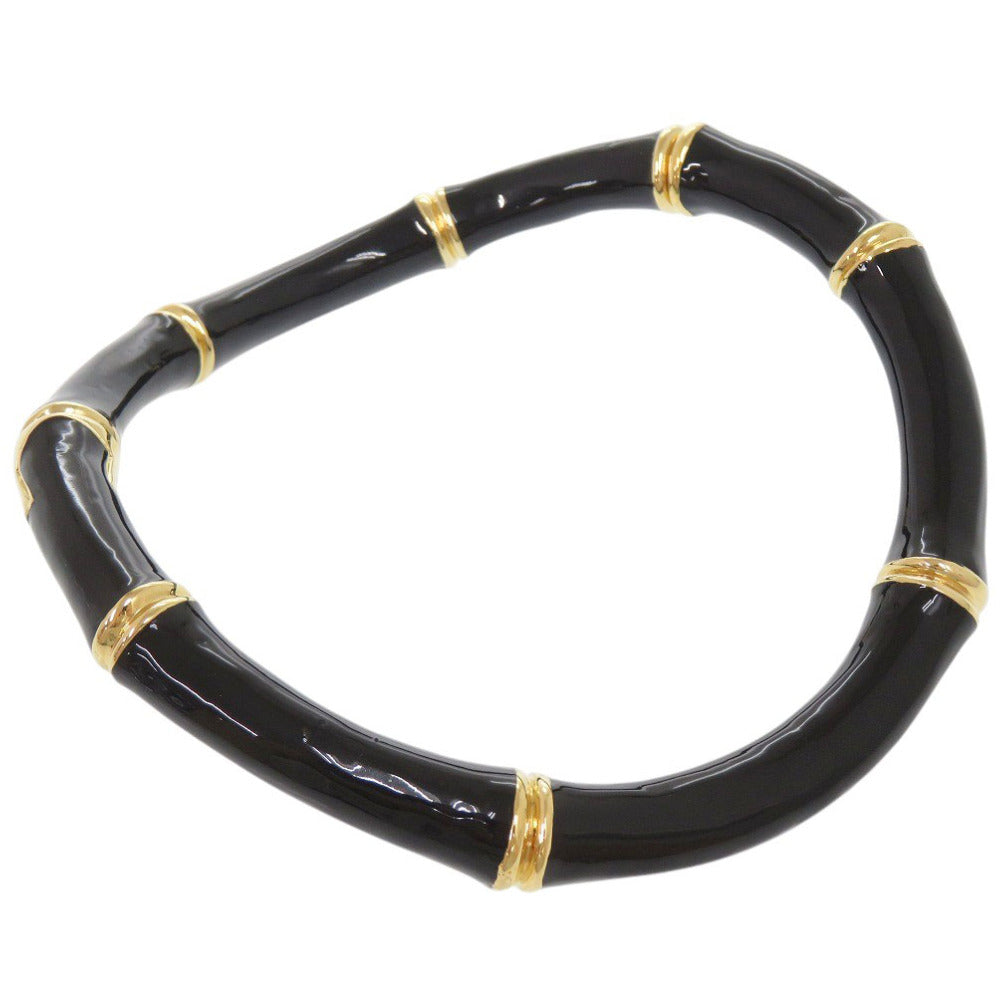 美品 グッチ バンブー 830377 メタル ブラック チョーカー 黒 0788【中古】GUCCI