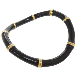 美品 グッチ バンブー 830377 メタル ブラック チョーカー 黒 0788【中古】GUCCI