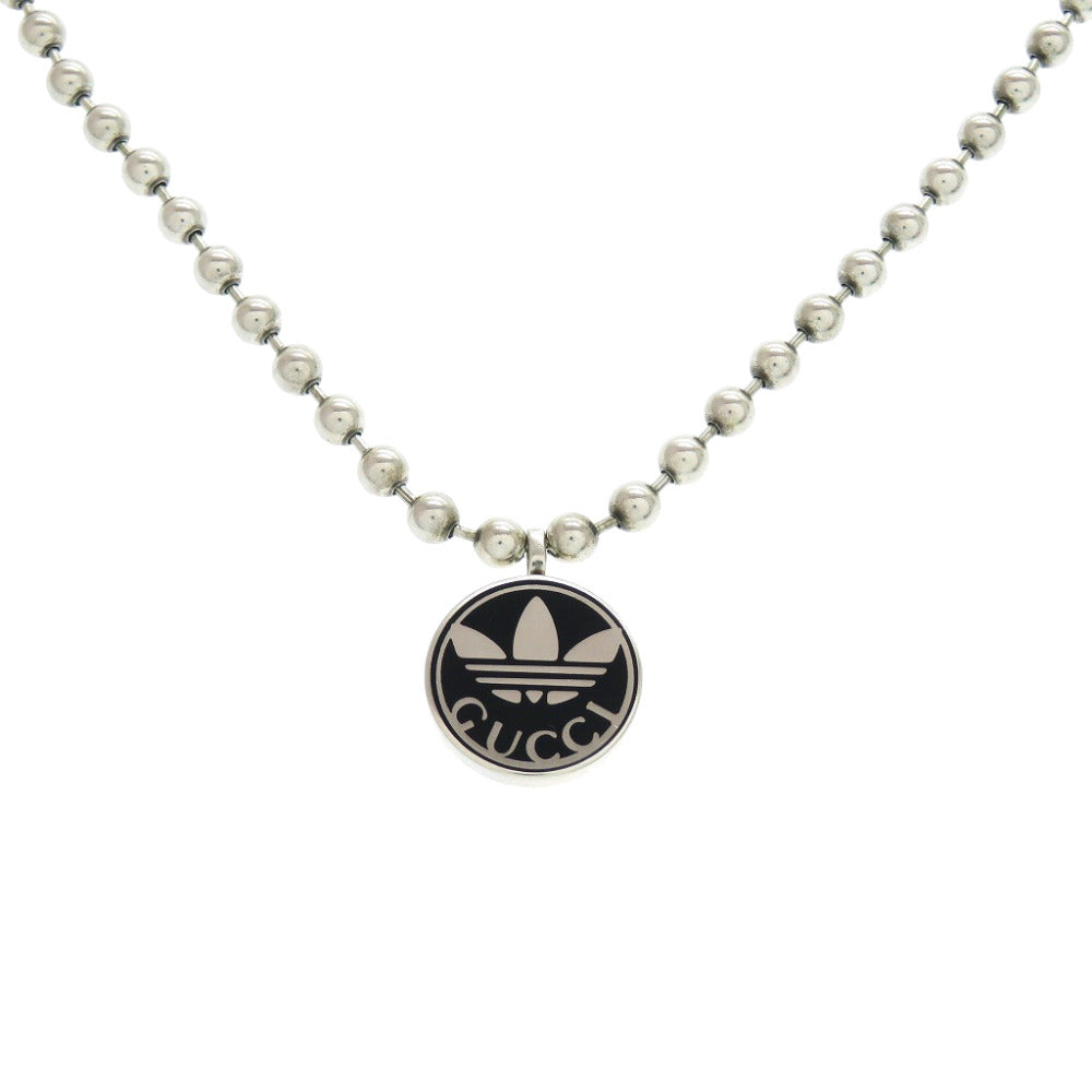 美品 グッチ adidas アディダス コラボ Gボールチェーン インターロッキング シルバー925 シルバーネックレス ペンダント 0791【中古】GUCCI メンズ