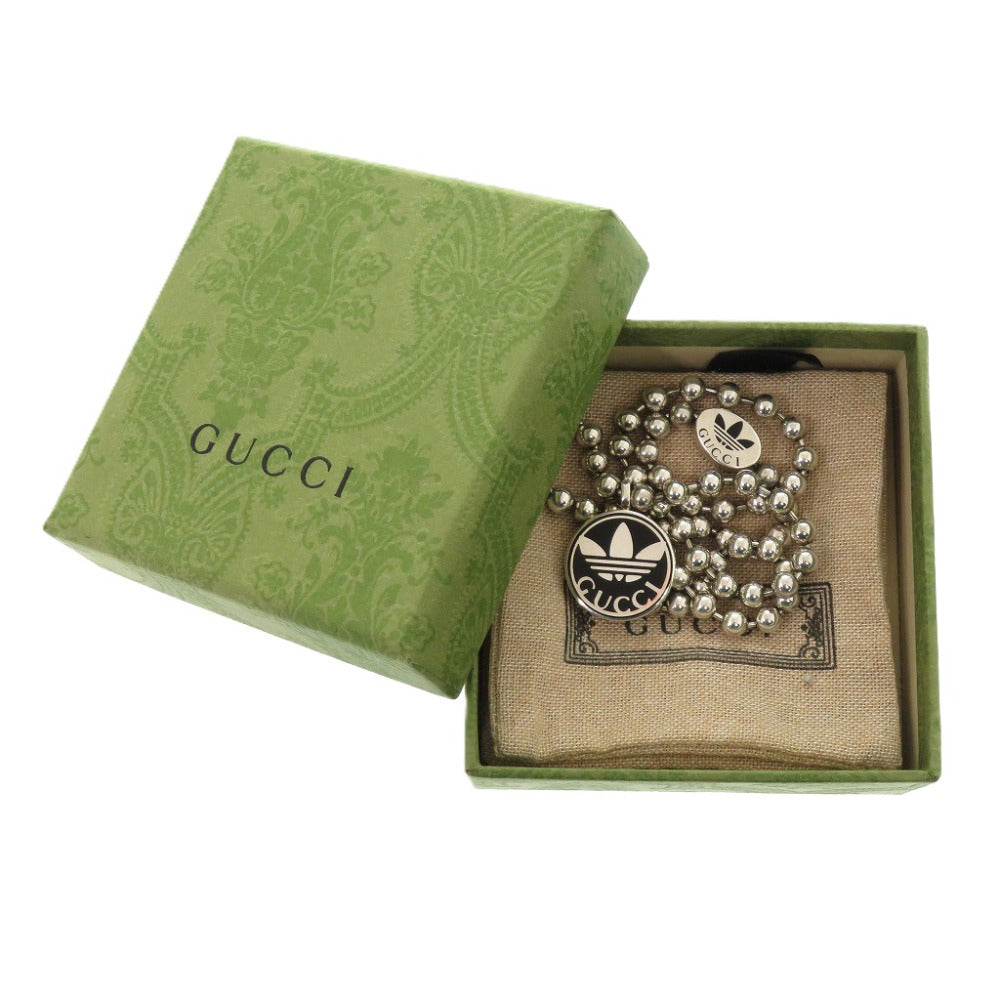 美品 グッチ adidas アディダス コラボ Gボールチェーン インターロッキング シルバー925 シルバーネックレス ペンダント 0791【中古】GUCCI メンズ