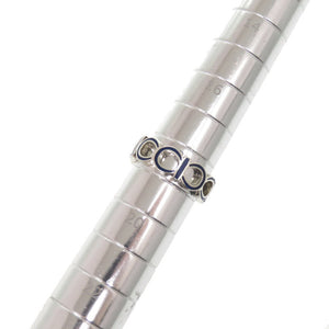美品 グッチ インターロッキングG シルバー925 シルバー ブルー リング 指輪 0793【中古】GUCCI