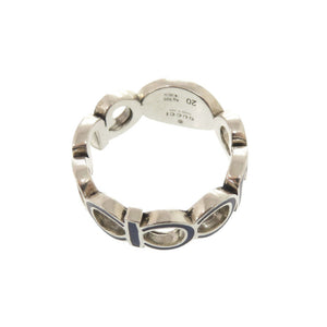 美品 グッチ インターロッキングG シルバー925 シルバー ブルー リング 指輪 0793【中古】GUCCI