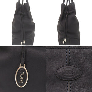 新品同様 トッズ ロゴ レザー ネイビー トートバッグ ハンドバッグ 0813【中古】TOD’S