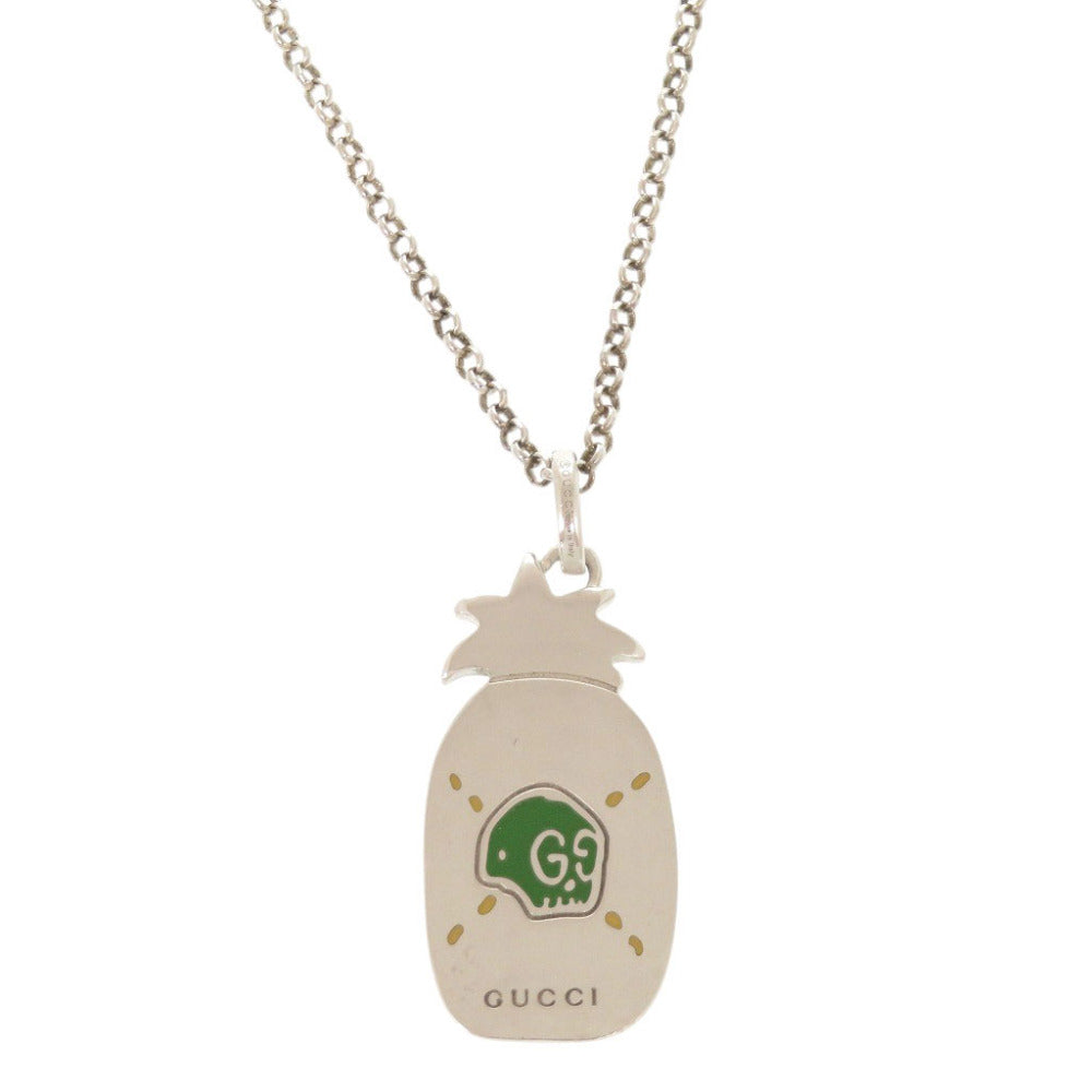 美品 グッチ ゴースト パイナップル シルバー925 ネックレス シルバー 0830【中古】GUCCI