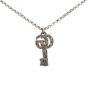 グッチ アラベスク ダブルG キー 627757 シルバー925 シルバー ネックレス 0831【中古】GUCCI メンズ