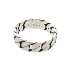 美品 グッチ インターロッキングG シルバー925 #21(20号) シルバー ピンク リング 指輪 0833【中古】GUCCI