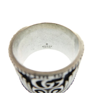 グッチ ダブルG リーフモチーフ 551895-J8400 0811 シルバー925 19号 シルバー リング 指輪 0834【中古】GUCCI メンズ