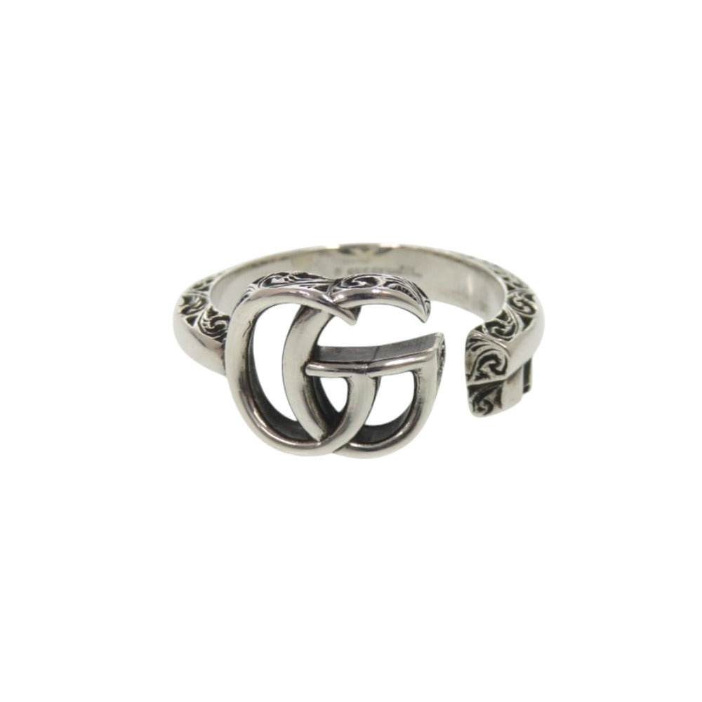 美品 グッチ アラベスクダブル Gキーモチーフ シルバー925 17号 リング 指輪 0837【中古】GUCCI メンズ