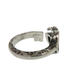 美品 グッチ アラベスクダブル Gキーモチーフ シルバー925 17号 リング 指輪 0837【中古】GUCCI メンズ