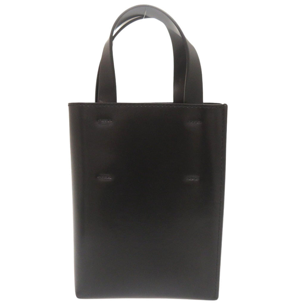 美品 マルニ Museo ミュゼオ ナノ レザー ブラック 2WAY ハンドバッグ ショルダーバッグ 黒 0868【中古】MARNI