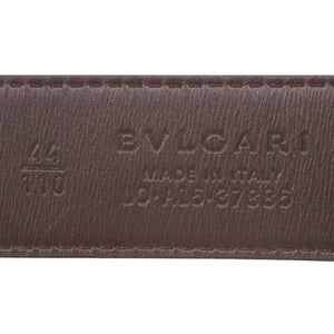 新品同様 ブルガリ スクエアバックル 37885 レザー ブラック ベルト 黒 0875【中古】BVLGARI メンズ