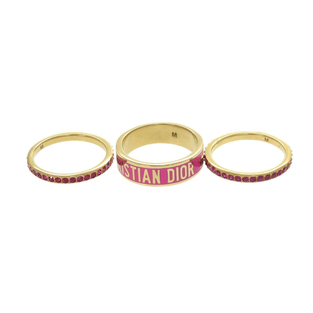 美品 クリスチャンディオール Dior Code 3連リング メタル 11.5号 ゴールド ピンク 指輪 0880【中古】Christian Dior